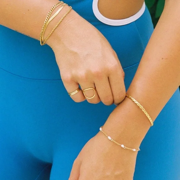 Atolea - "BAHÏA" Oval Ring - 18k Gold Plated - Size 8 New with Dust Bag - Picture 6 of 13